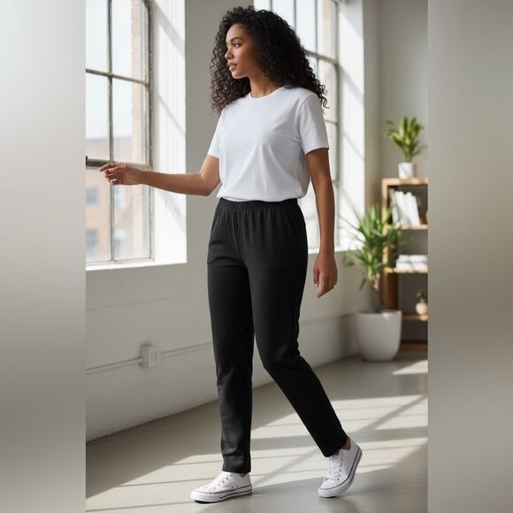 NWOT Zenana Women’s Plus Size Black Ankle Length Cotton Leggings - Size 2XL - Picture 2 of 5